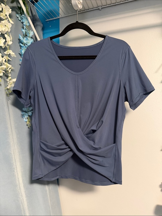 lululemon athletica Tops - lululemon athletica Slate Blue Twist-Front Short Sleeve Top
